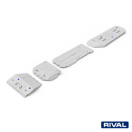 Juego de protecciones (Motor, Caja de cambios, Caja de transferencia, Depósito de combustible) Toyota Land Cruiser Prado 2009-2013; 2013-2017; 2017-2020; 2020-2023; 2,7 l. / gasolina; 3 l. / diesel; 4 l. / gasolina; 2,8 l. / diesel